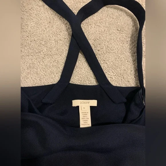 J. Crew | Dress | US 8 | Dark Blue | simple scoop neck, Criss-cross back strap - Picture 2 of 3